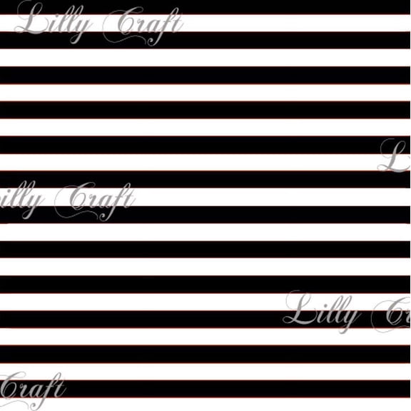 Black White 1/2" Striped Poly Cotton Fabric - Sold By The Yard - 58" / 59"