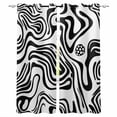 thumbnail image 1 of Black White Abstract Blackout Curtains for Bedroom Living Room Darkening Curtains 84 Inch Length 2 Panels Set Farmhouse Modern Art Wave Window Curtain Window Treatment Grommet Drapes 52"x84", 1 of 9