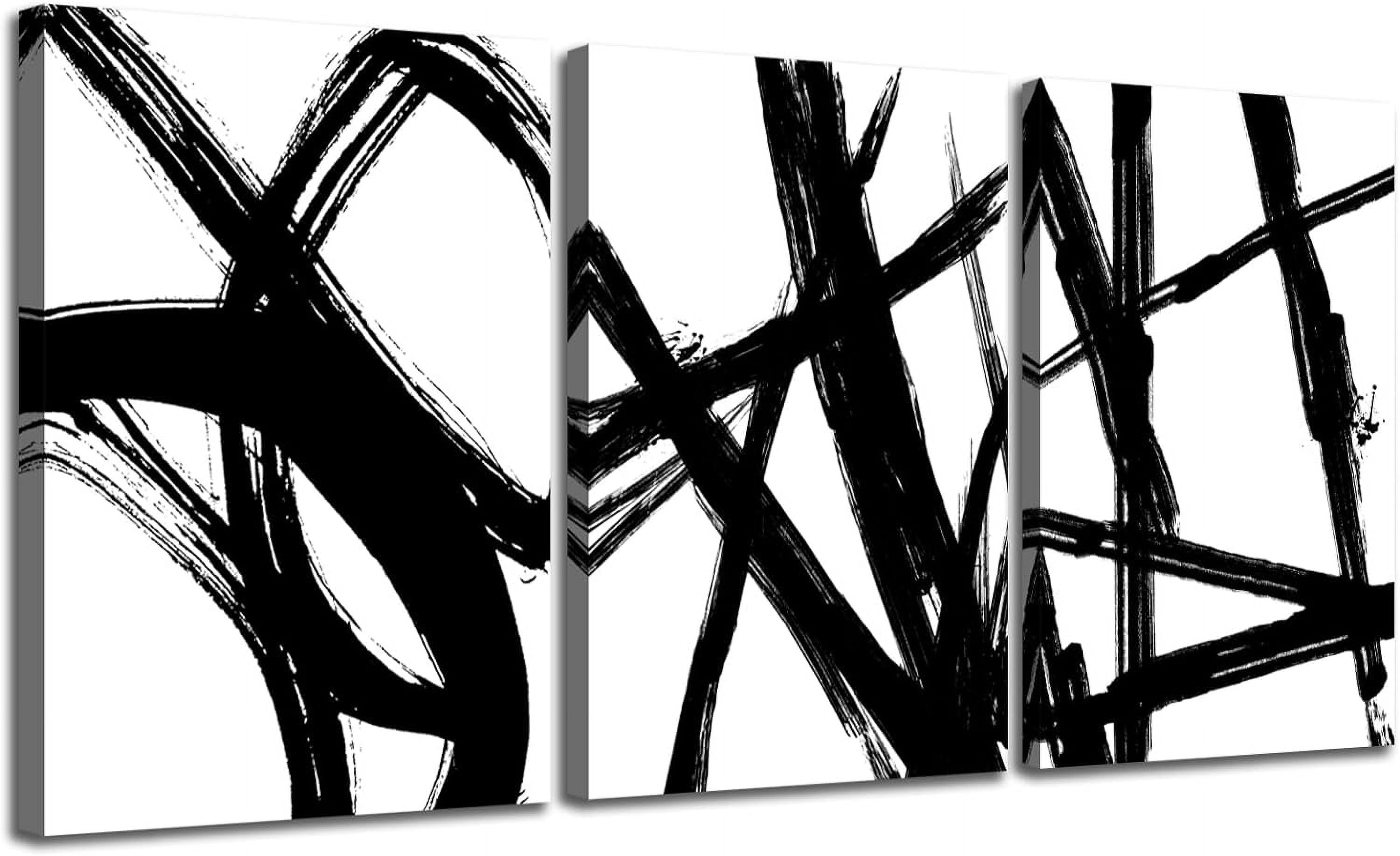 Black and White Abstract Canvas Prints Wall Art Decor Black & White ...