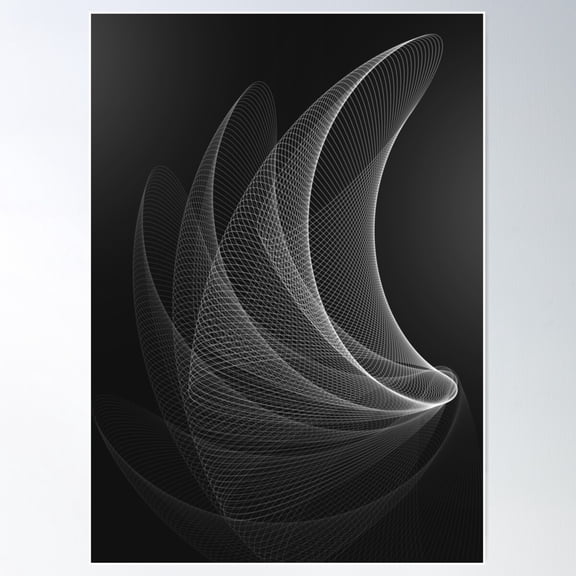 Black White Abstract Lines - Part 02 Poster Wall Art, Modern Wall Decor For Living Room Bedroom, 16x24 UNFRAMED