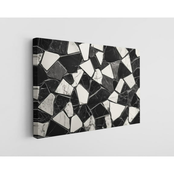 Black and White Abstract Marble Canvas Wall Art - High-Quality Modern Print - Handcrafted Minimalist Decor - Stylish Wall Art - Gift for Elegant Spaces