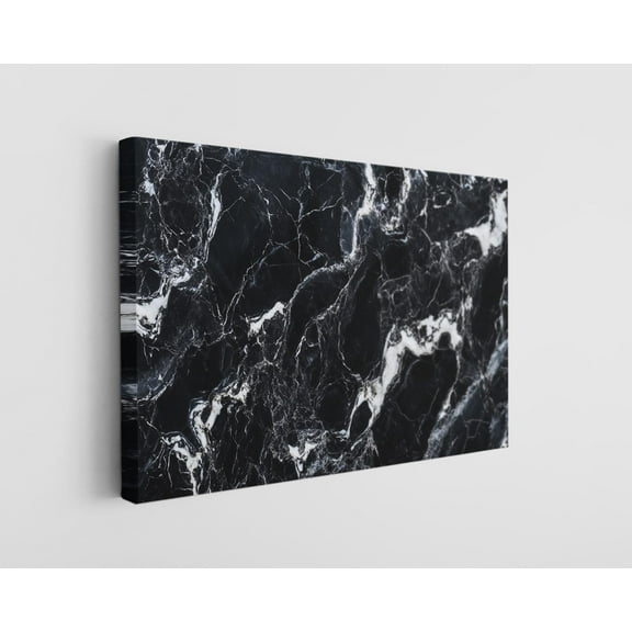 Black and White Abstract Marble Texture Canvas Wall Art - High-Quality Modern Print - Handcrafted Minimalist Decor - Stylish Wall Art - Gift for Elegant Spaces