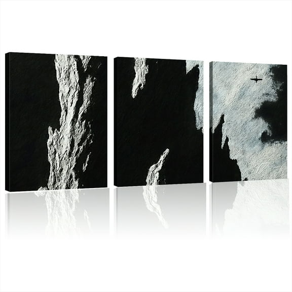 Black And White Abstract Wall Art Small Size Prints Paintings Modern Minimalist Abstract Wall Decor Canvas Art Wall Decor Painting For Bedroom Office Artwork 12x16x3pcs