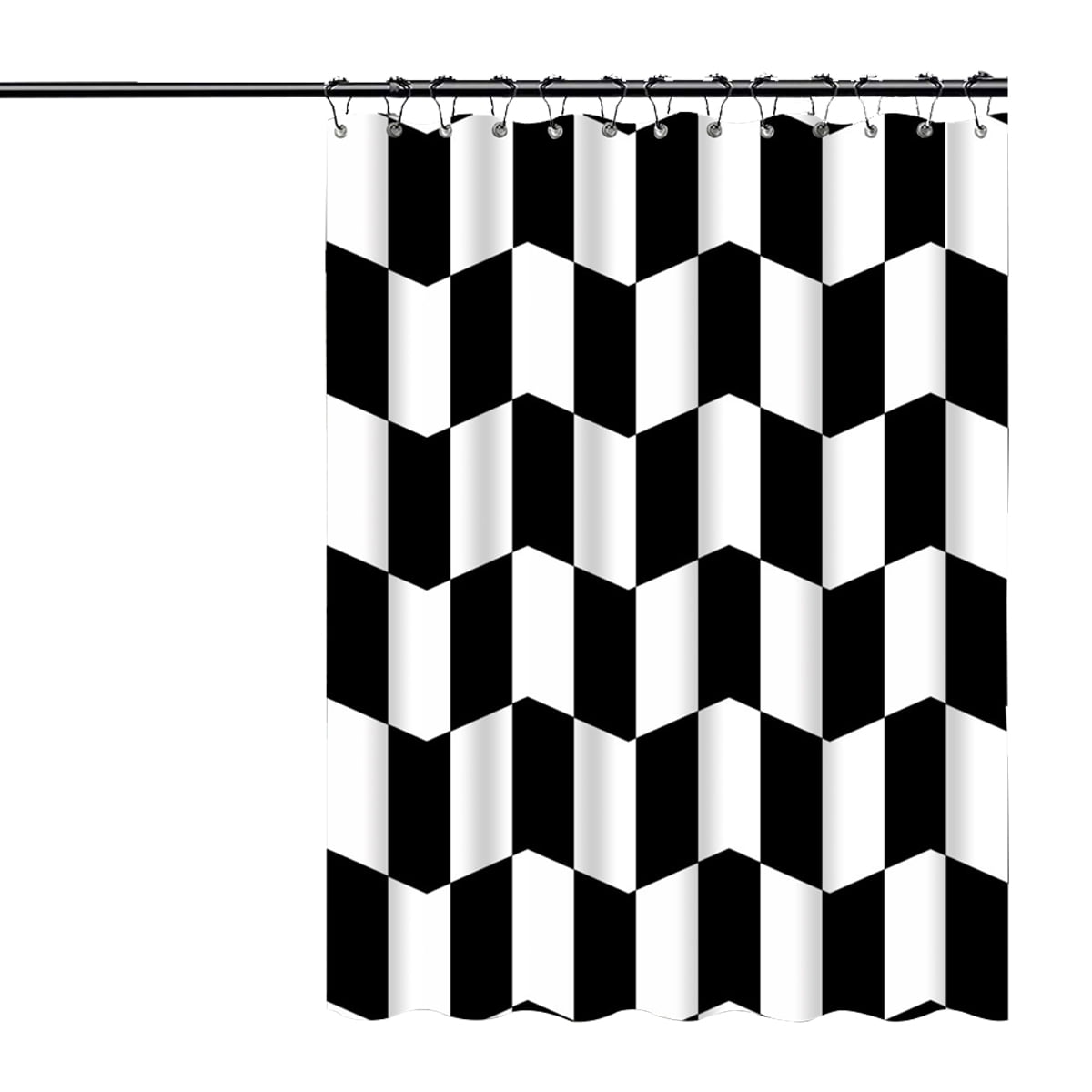 Black and White Aesthetic Checkerboard Shower Curtain Abstract Morden