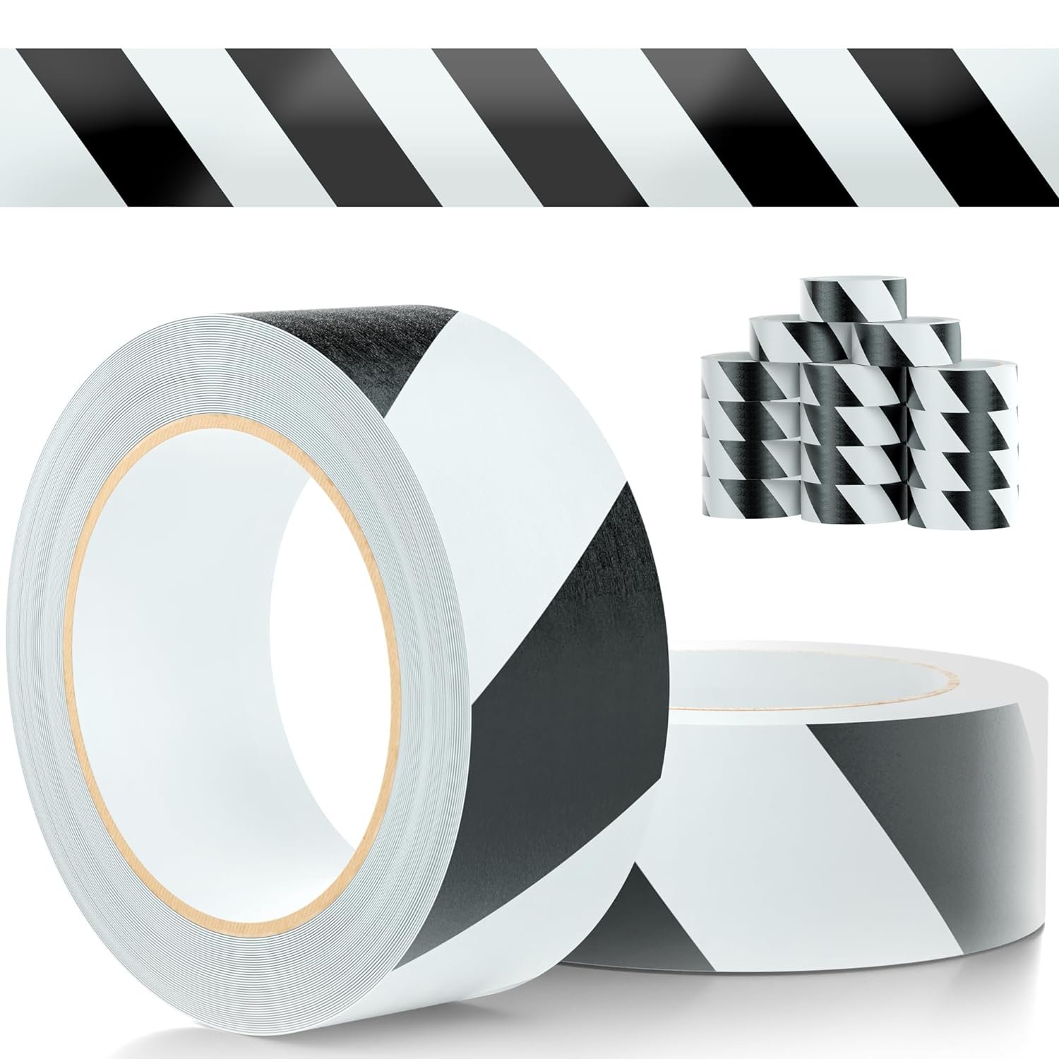 Black and White Aisle Marking Tape 3 Inch x 36 Feet. 16 Roll of 7 Mil
