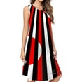 thumbnail image 1 of Black White And Red All Over! Casual Sleeveless Loose Sundress Dress For Women Summer Dress Daily Woman, 1 of 4