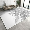 thumbnail image 1 of Black White Area Rugs, Distressed Abstract Geometric Indoor Non-Slip Bedroom Rug, Machine Washable Living Room Carpet For Dining Room Kitchen Office Apartment Hallway 4 x 5ft, 1 of 6