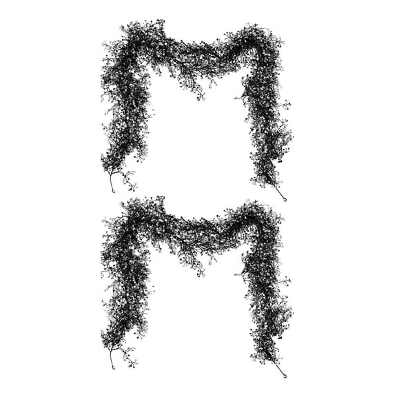Black White Artificial Willow Vine 69 Inches Halloween Thanksgiving Decoration 2-Pack for Home Indoor Party Decor