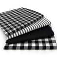 thumbnail image 1 of Black & White Assorted Homespun Plaid Gingham Homespun Cotton Fabric Bundle - Set of 4 Fat Quarters by JCS, 1 of 4