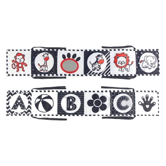 Black White Baby Toy High Contrast Newborn Toys for Tummy Time Soft Sensory Book Visual Stimulation Montessori Toy 0-3 Months Infant Development Toy 0-12 Months Boy Girl Shower Gift,D