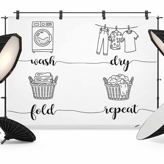 Black White Backdrop for Photoshoot, Photography Photo Studio Background Wall Backdrop, Cartoon Farmhouse Retro Back Drop Banner Panel for Portraits Wedding Party Live Streaming Decor 7x5Ft