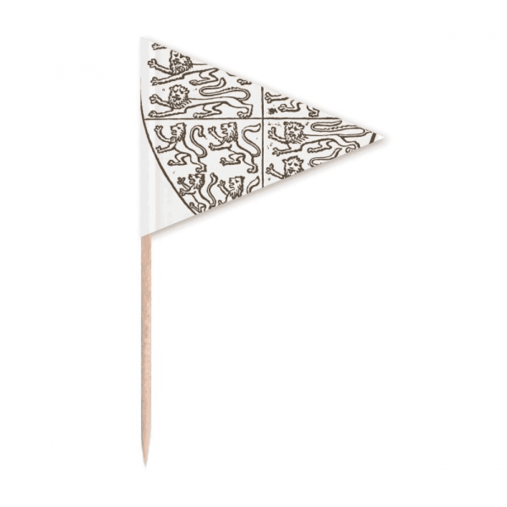 Black White Baroque Art Shield Lion Pattern Toothpick Triangle Cupcake ...