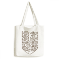 thumbnail image 1 of Black White Baroque Art Shield Lion Pattern Tote Canvas Bag Shopping Satchel Casual Handbag, 1 of 3