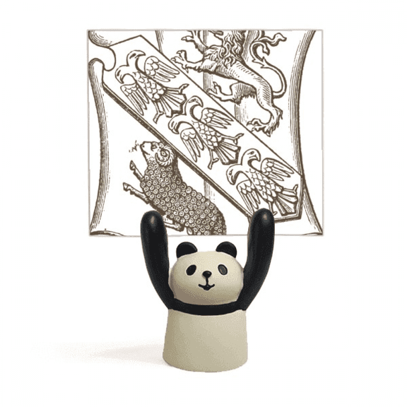 Black White Baroque Sheep Illustration Pattern Memo Holder Cartoon Animal Panda Stand Decoration
