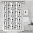 thumbnail image 1 of Black and White Baseball Caps Pattern Shower Curtain 72"x72" ,Bathroom Decorative Shower Curtains Set with 12 Hooks,Modern Waterproof Washable Shower Curtain, 1 of 6
