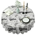 thumbnail image 1 of Black White Baseball Pattern Round Tablecloth 60"x60",Wrinkle Wipeable Table Cloth for Kitchen Dining Room Picnic Patio Party, 1 of 6