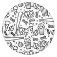 thumbnail image 1 of Black White Baseball Snacks Pattern Round Fitted Tablecloth with Elastic Edge,Dining Table Cover Waterproof,Outdoor Round Tablecloth for Camping,Dining,Indoor and Outdoor, 1 of 7