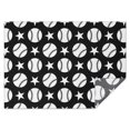 thumbnail image 1 of Black White Baseball Stars Pattern Rectangle Tablecloth 60"x84",Waterproof Polyester Rectangle Table Cloth, Wipeable Spillproof Polyester Tablecloth for Dining, Camping, Indoor and Outdoor, 1 of 5
