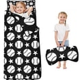 thumbnail image 1 of Black White Baseball Stars Pattern Toddler Nap Mats for Kids Preschool,Sleeping Mat Bag or Kids,Toddler Sleeping Bag,Toddler Nap Mat or Daycare, 1 of 6