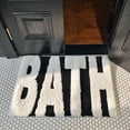 thumbnail image 1 of Black and White Bathroom Rugs, Letters Non Slip Bathroom Mat, Soft Absorbent Cute Bath Mat, Machine Washable Quickly Dry Comfortable Bathmat for Bathtub, Bedroom, Shower, Living Room, 1 of 4