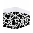 thumbnail image 1 of Black and White Bed Skirt Cal King Size, Farmhouse Cow Black White Wrap Around Bed Skirting with Adjustable Elastic Strap, Dust Ruffled Pleated Bedskirts 18 Inch Drop for Bedroom Cal King Beds, 1 of 9