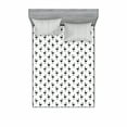 thumbnail image 1 of Black and White Bedding Set with Sheet & Covers, Minimalistic Design of Dogs in Black Shade Repeating Animal Motifs, Printed Bedroom Decor 2 Shams, 4 Sizes, White and Black, by Ambesonne, 1 of 3