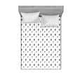 thumbnail image 1 of Black and White Bedding Set with Sheet & Covers, Thunderbolts Zig Zag Pattern Electric Charge Simple Illustration, Printed Bedroom Decor 2 Shams, 4 Sizes, Black White, by Ambesonne, 1 of 3