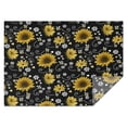 thumbnail image 1 of Black White Bee Heart Sunflower Pattern Rectangle Tablecloth 60"x84",Waterproof Polyester Rectangle Table Cloth, Wipeable Spillproof Polyester Tablecloth for Dining, Camping, Indoor and Outdoor, 1 of 5