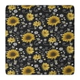 thumbnail image 1 of Black White Bee Heart Sunflower Pattern Square Fitted Tablecloth with Elastic Edge,Square Table Cover,Washable Elastic Table Cover for Home Kitchen Party Decor 36"x36", 1 of 6