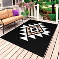 thumbnail image 1 of Black White Beige Boho Outdoor Rug 3x5 Ft, Non Slip Washable Area Rug, Western Geometric Aesthetic Patio Rugs Carpet Runner, Large Floor Mat for Indoor/Outdoor Deck Porch Camping, 1 of 8