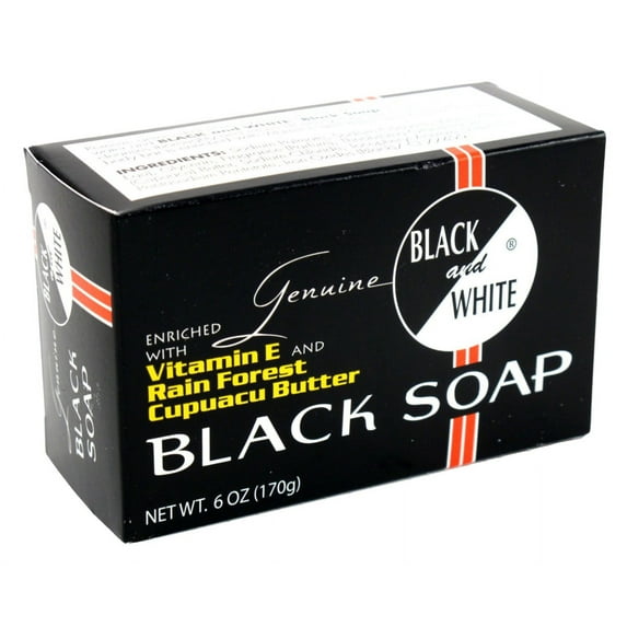 Black & White Black Soap With Vitamin E & Cupuacu Butter 6oz (Pack of 3)