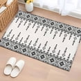 thumbnail image 1 of Black White Boho 2'x3' Washable Rug, Vintage Ethnic Tribe Abstract Art Retro Non-Slip Doormat Area Rugs for Entrance Bathroom Bedsides, StainResistant Carpet for Kitchen Bedroom, Entryway Floor Mat, 1 of 9