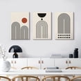 thumbnail image 1 of Black and White Boho Abstract Wall Art 3 Pieces Neutral Geometric Line Sun Canvas Prints Painting Geometry Artwork for Home Office Bedroom Bathroom and Living Room Wall Décor 12"x16", 1 of 5
