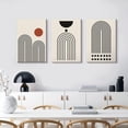 thumbnail image 1 of Black and White Boho Abstract Wall Art 3 Pieces Neutral Geometric Line Sun Canvas Prints Painting Geometry Artwork for Home Office Bedroom Bathroom and Living Room Wall Décor 12"x16", 1 of 5
