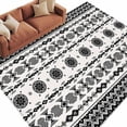 thumbnail image 1 of Black White Boho Area Rugs Collection 5'x8', Vintage Abstract Art Ethnic Tribe Non Slip Indoor Rectangle Throw Runner Rug Floor Mat Carpet for Living Room Dining Table Bedroom Nursery, 1 of 9