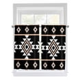 Black White Boho Kitchen Curtains 54 Inch Length, Modern Western Aztec ...
