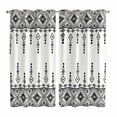 thumbnail image 1 of Black White Boho Kitchen Curtains Window Panels, Vintage Ethnic Tribe Abstract Art Retro Insulated Window Treatment Curtain, Grommet Curtains for Bedroom/Living Room/Bathroom, 2 Piece 52"Wx84"L, 1 of 8