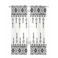 thumbnail image 1 of Black White Boho Sheer Curtains 63 Inch Length 2 Panels Set for Living Room/Bedroom, Vintage Ethnic Tribe Abstract Art Retro Kitchen Curtains Grommet Semi-Sheer Curtains Window Treatments 42"x63"x2, 1 of 7