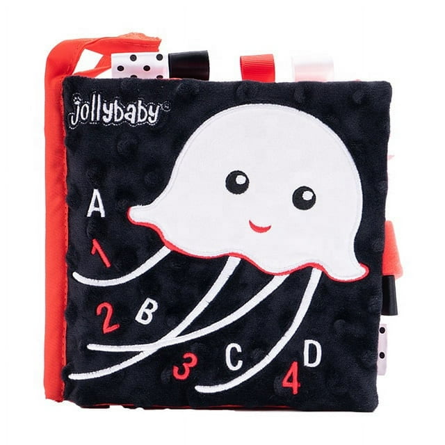 Black and White Books for Infant Crinkle Book Newborn 012 Months, High Contrast Baby Toy Cloth