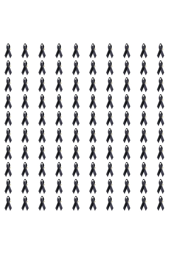 Black White Bow Brooch Pin, Memorial Service Jewelry with Secure Clasp, Elegant Accessory for Formal