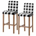 thumbnail image 1 of Black White Buffalo Check Bar Stool Cover Set of 2, Farmhouse Plaid Modern Geometric Stretch Bar Chair Cover, Removable Washable Pub Counter Stool Chair Slipcover for Kitchen Dining Room Pub Cafe, 1 of 9