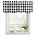 thumbnail image 1 of Bedliving Black White Buffalo Check Window Valance for Kitchen Bathroom Laundry Room, 54 x 18 Inch Rod Pocket Short Curtain, 1 Panel, 1 of 9