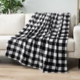 thumbnail image 1 of Black and White Buffalo Plaid Fleece Throw Blanket for Couch, Soft Checkered Flannel Blanket for Sofa, Plaid Christmas Couch Throw Bed, Warm Cozy Decorative Blanket Fall Decor Gift, 51*39 inch, 1 of 6