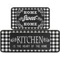thumbnail image 1 of Black and White Buffalo Plaid Kitchen Mat Set of 2, Non Slip Washable Home Decor Kitchen Rugs and Mats for Floor Comfort Standing Mats for Kitchen, Sink, Office, Laundry 17"x47"+17"x30", 1 of 6