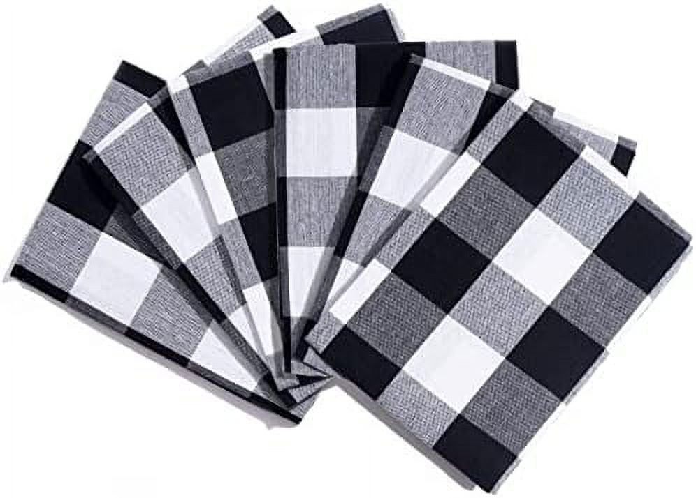 Black and White Buffalo Plaid Kitchen Towels Set of 6 Highly