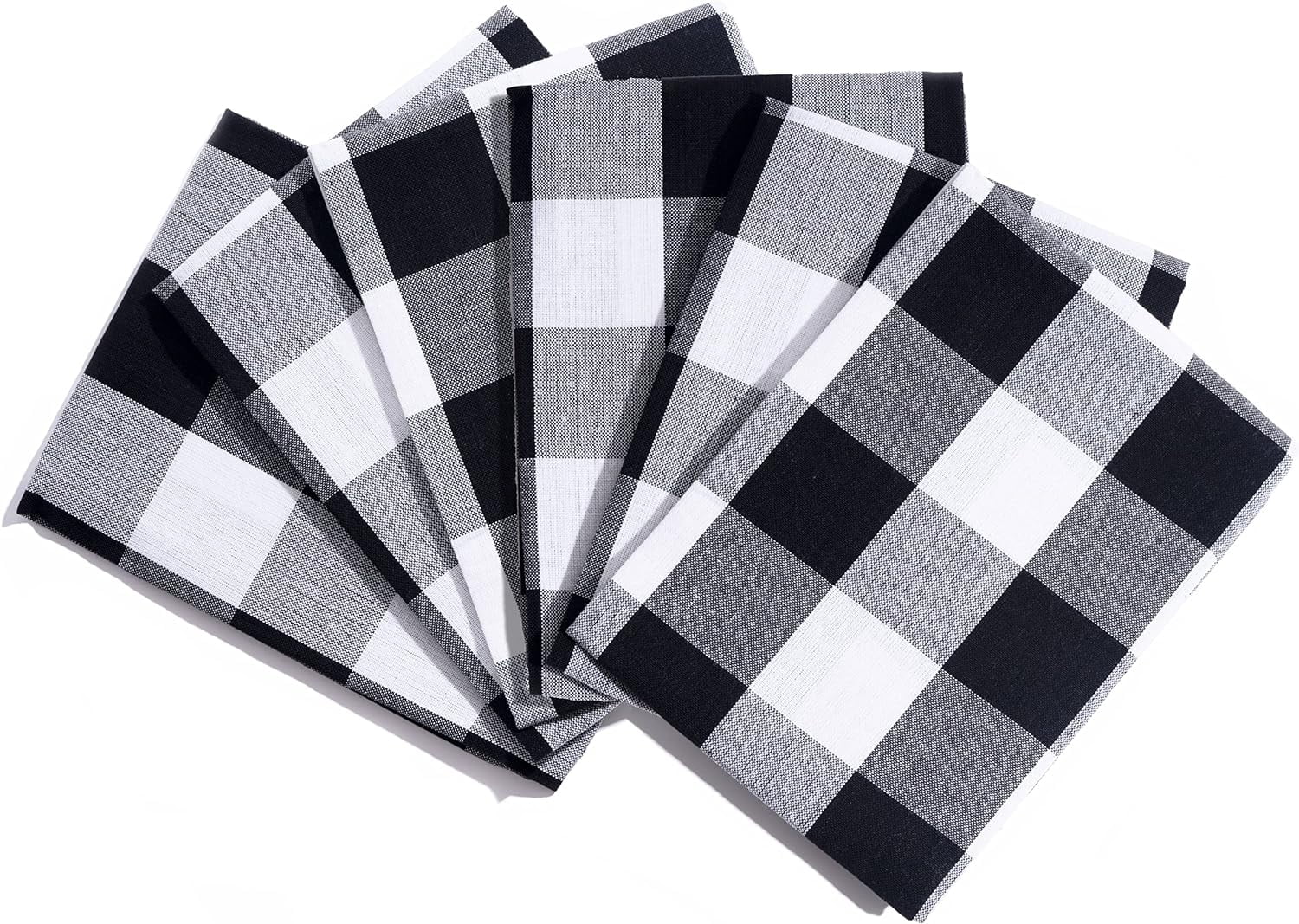 Black and White Buffalo Plaid Kitchen Towels Set of 6 Highly