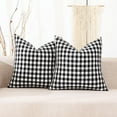 thumbnail image 1 of Black and White Buffalo Plaid Outdoor Pillow Covers 20x20 Set of 2, 20 x 20 Modern Farmhouse Decor Couch Pillows, Black White Winter Christmas Plaid Throw Pillows (No Pillow Inserts), 1 of 4
