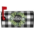 thumbnail image 1 of Black White Buffalo Plaid Summer Mailbox Covers Magnetic Large Size 25.5" X 21" Hops Wreath Welcome Summer Mailbox Cover Decorations Wrap, 1 of 6