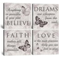 thumbnail image 1 of Black and White Butterfly Family Inspirational Canvas Wall Art Quotes Love Dream Faith Believe Bathroom Office Wall Decor Posters Picture Prints Framed Artwork Ready to Hang(12''''W x 12''''H x 4), 1 of 6