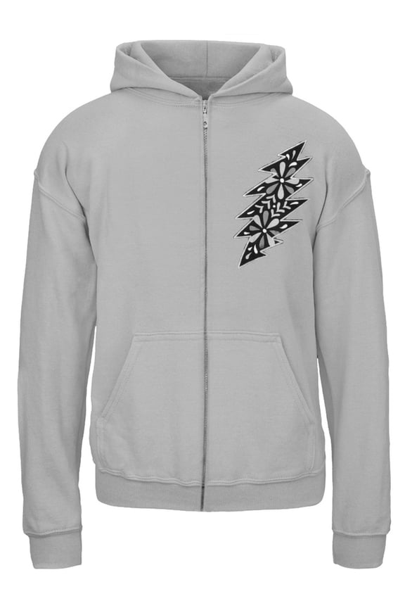 Black & White Calaveras Grey Youth Zip Hoodie - Youth Small